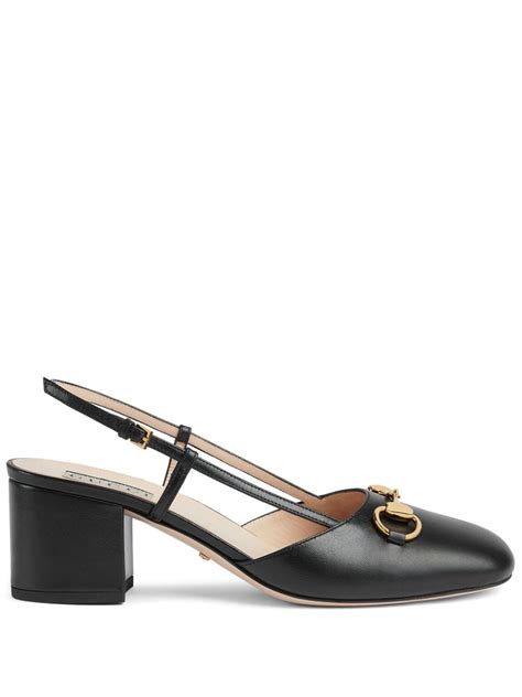 gold gucci sling backs|Gucci slingback horsebit.